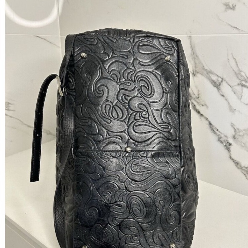 ISADORA ITALY Black Tooled GENUINE
Leather Large Bag Tote Purse NEW
AUTHENTIC - Picture 7 of 8